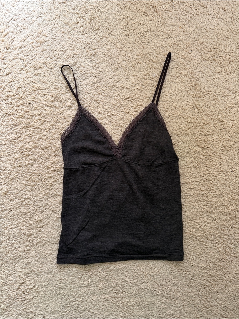 Brandy melville ( St George)brown amara lace tank top